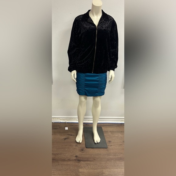 TEDDI VELVET DAMASK FULL ZIPPER TRACK JACKET ELASTIC WAISTBAND AND CUFFS SIZE M - Picture 4 of 10